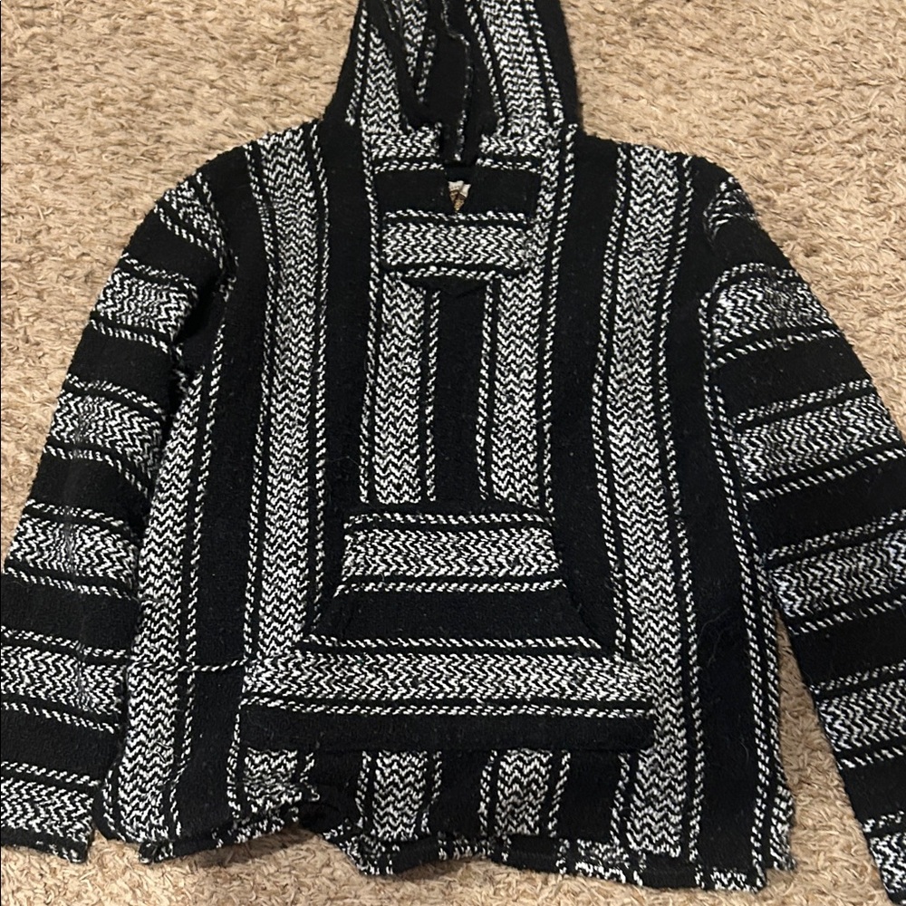 Black and White Striped Women's Sweater